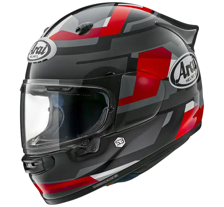 Markdown Arai Quantic Abstract Full Face Helmet - Red - XS