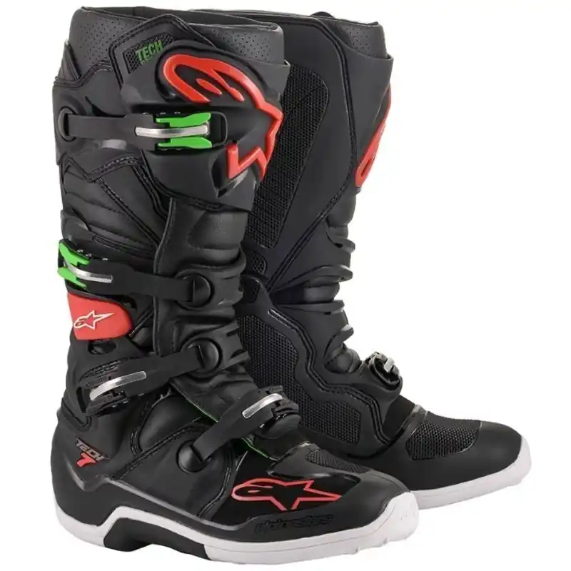 Alpinestars Tech 7 Boots - Black/Red/Green - 8 Today Only