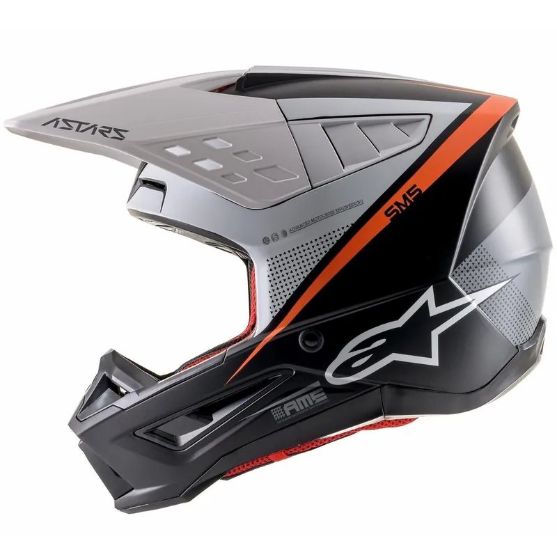 Alpinestars SM-5 Rayon Helmet - Matte Black/White/Orange - M Final Sale