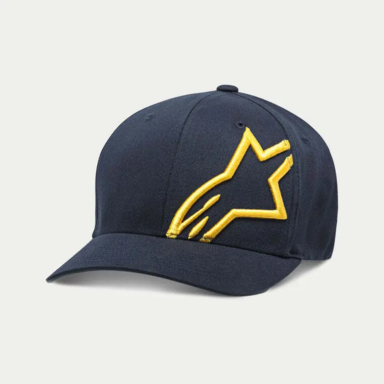 Price Drop Alpinestars Corp Shift 2 Curved Bill FlexFit Hat - Navy/Gold - S/M