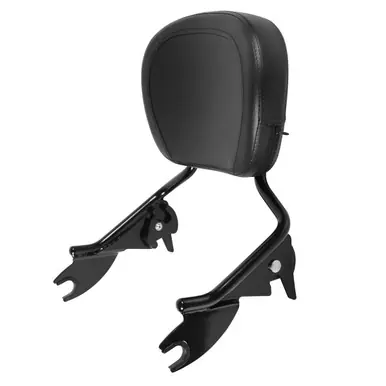Hogworkz Harley Touring '09-'22 Black Shorty Detachable Sissy Bar Backrest Worldwide Shipping