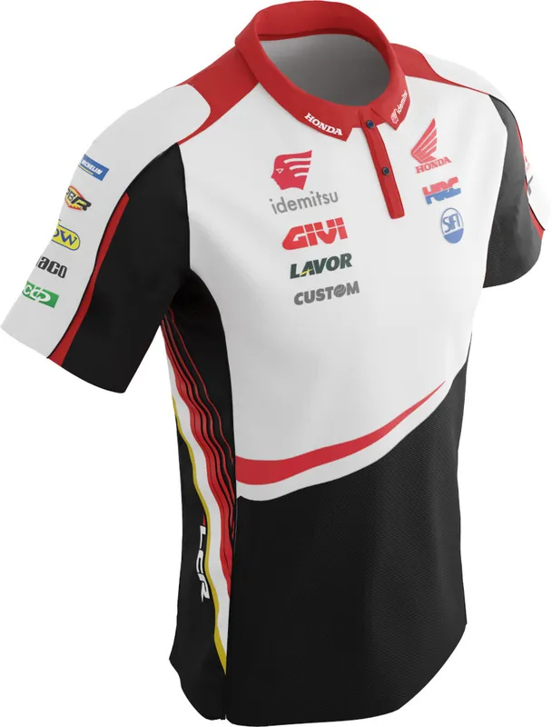 In Demand Ixon LCR Polo Shirt - White/Black/Red - S