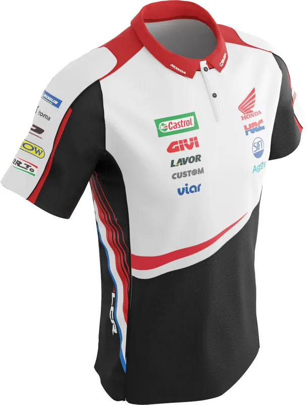 Ixon Marquez LCR Polo Shirt - White/Black/Red - L Sale