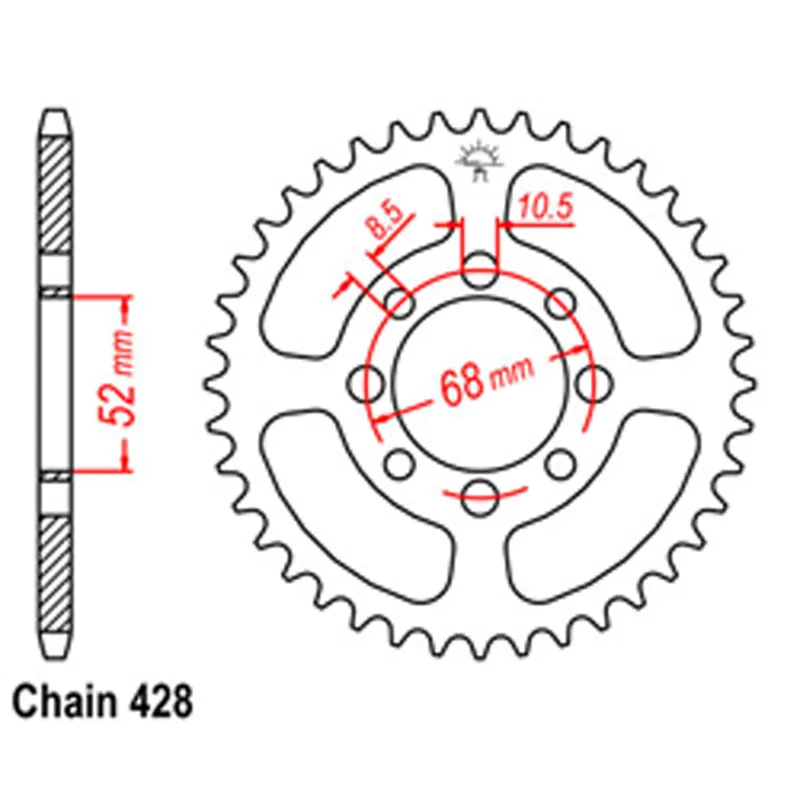 Today Only Rear Sprocket - Steel 30T 428P D/D