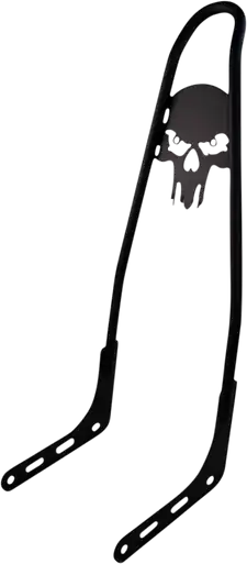 Motherwell #MWL156TSKULLGB - One-Piece Sissy Bar - Gloss Black - Skull Affordable