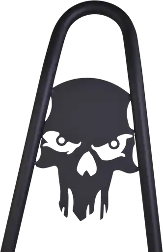 Motherwell #MWL156TSKULLMB - One-Piece Sissy Bar - Matte Black - Skull Top Rated