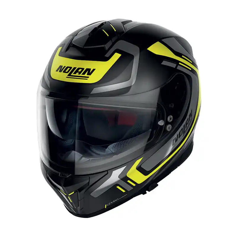 Shop Now Nolan N80-8 Ally N-Com Helmet - Matte Black/Yellow/Grey - XS