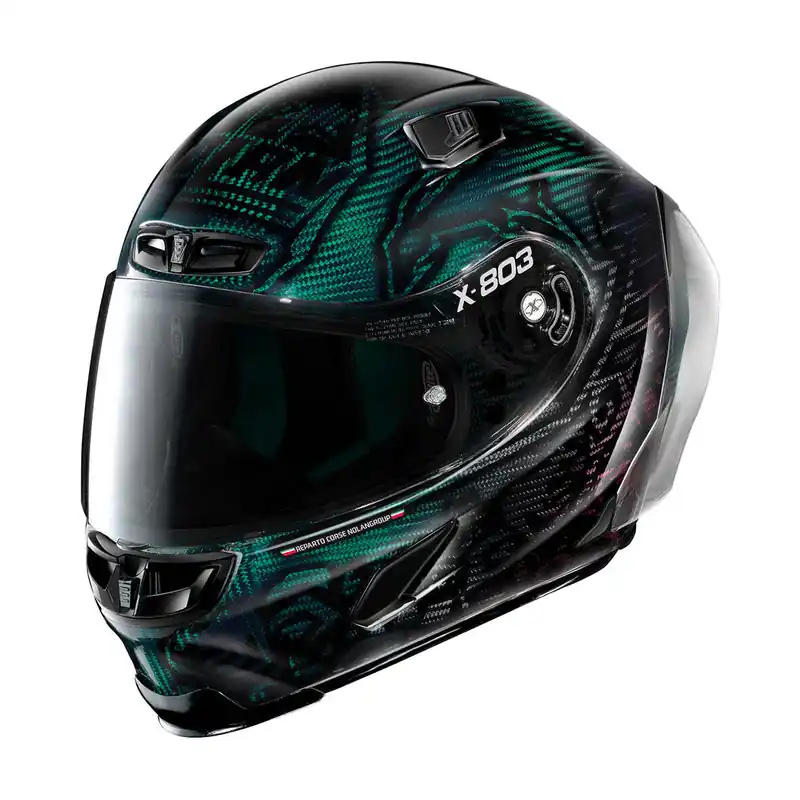 X-Lite X-803RS Stoner Super Hero Carbon Fade Helmet - Carbon/Green - M Holiday Sale