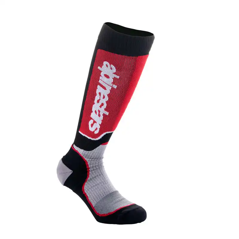 Alpinestars Youth MX Plus Socks - Black/Grey/Red - M/L Weekend Sale
