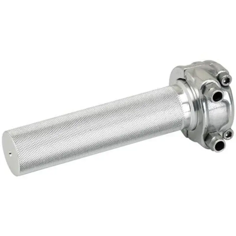 Time-Limited Biltwell Cast Whiskey Throttle (Dual Cable) - Polished Silver - 1"
