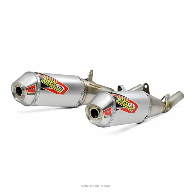 Worldwide Shipping Pro Circuit Crf250R 18-19 T6 Slip Ons - Dual Stainless Silencers, Removable Spark Arrestors