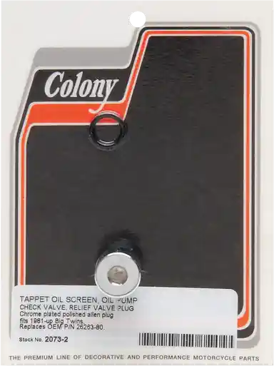 Latest Colony 2073-2 - Plug Oil Pump 81-99 Big Twin