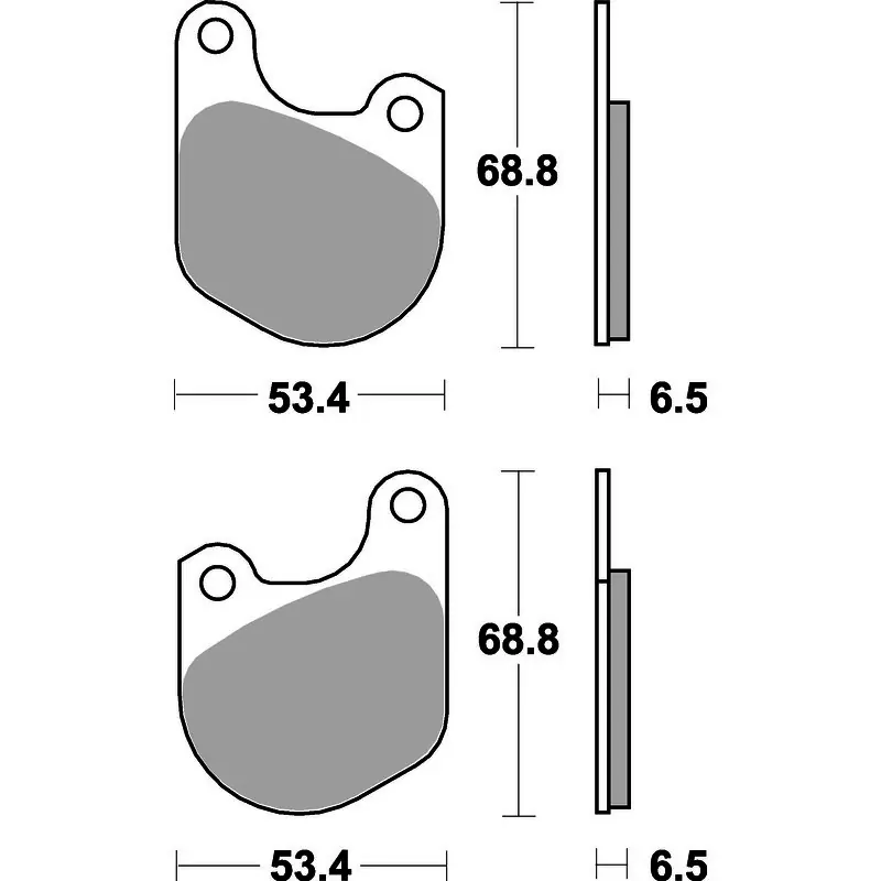 Trusted Brand SBS 537.H.Ct Front/Rear Pads - Carbon Street American V-Twin