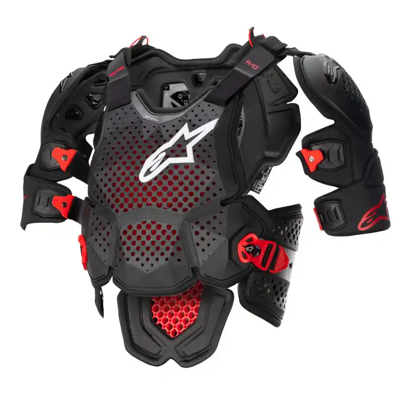 Hassle-Free Returns Alpinestars A10 Full Chest Protector - Anthracite/Black/Red - M/L
