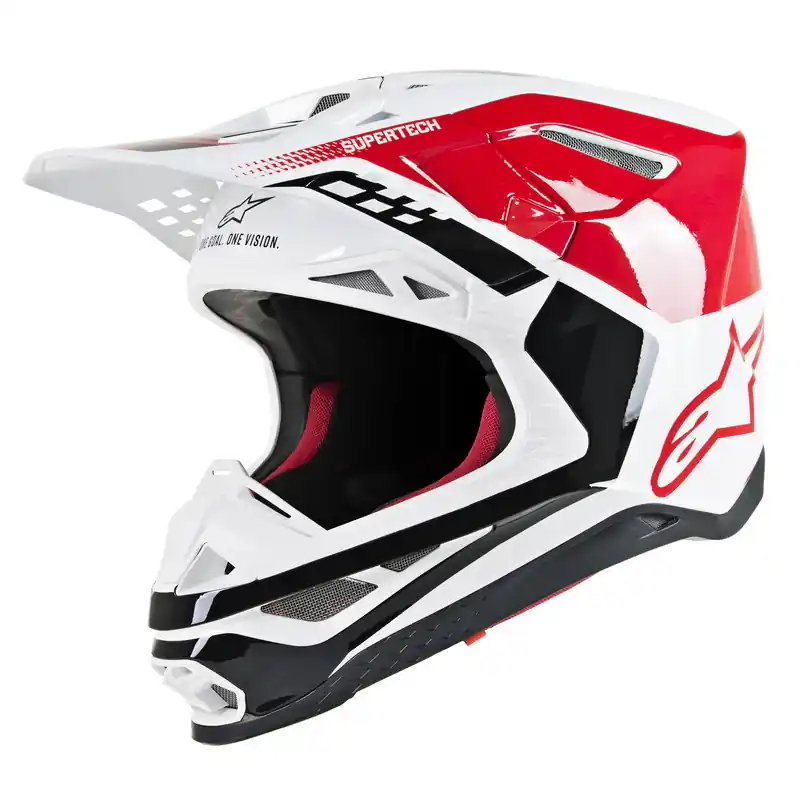 New Release Alpinestars Supertech SM8 Triple Helmet - Red/White/Black - XL