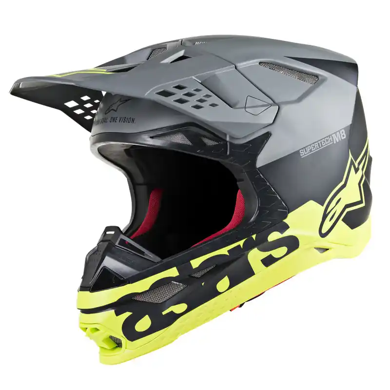 Alpinestars Supertech SM8 Radium Helmet - Matte Black/Fluro Yellow - S Genuine