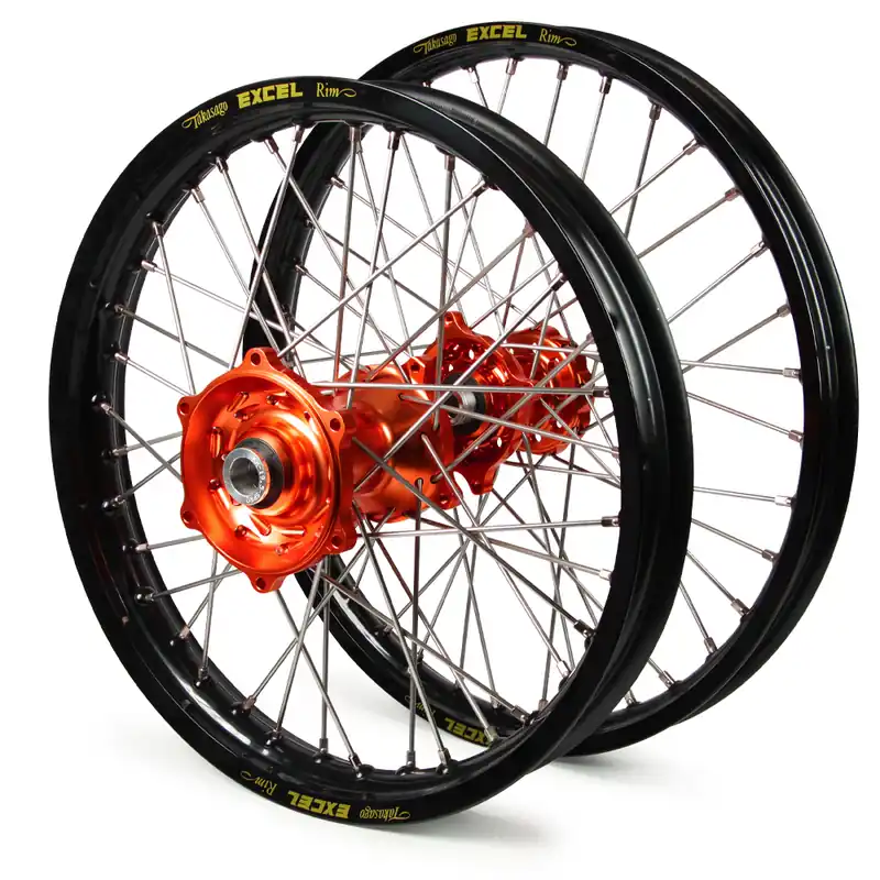 Talon/Excel Black Rim/Orange Hub KTM SX-SXF 125-250-350-450 2023-2024 21/19x2.15 Wheel Set Exclusive