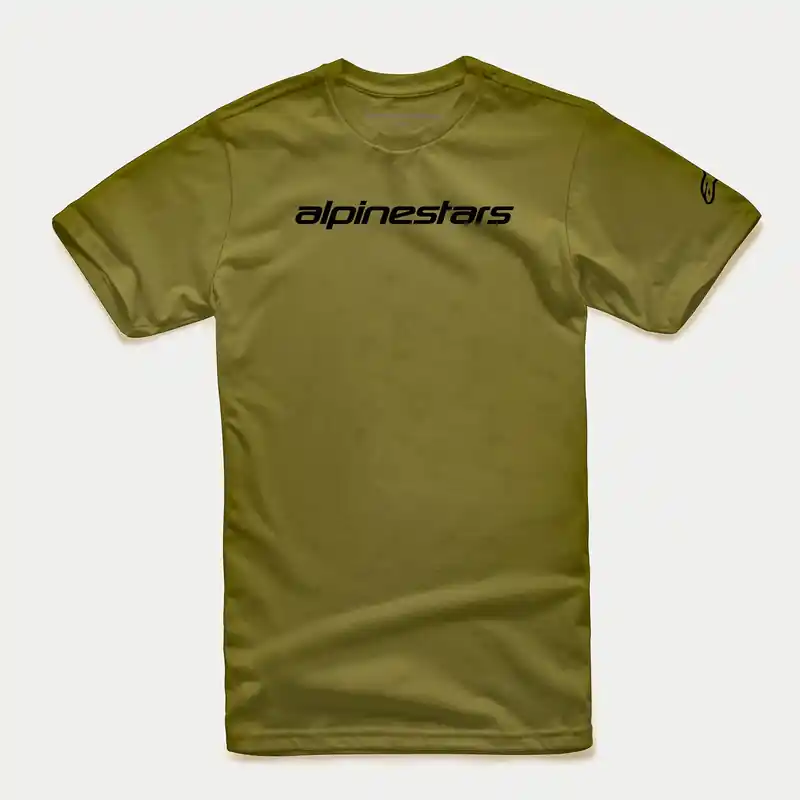 Alpinestars Linear Wordmark Tee - Military Green/Black - S Money Back Guarantee