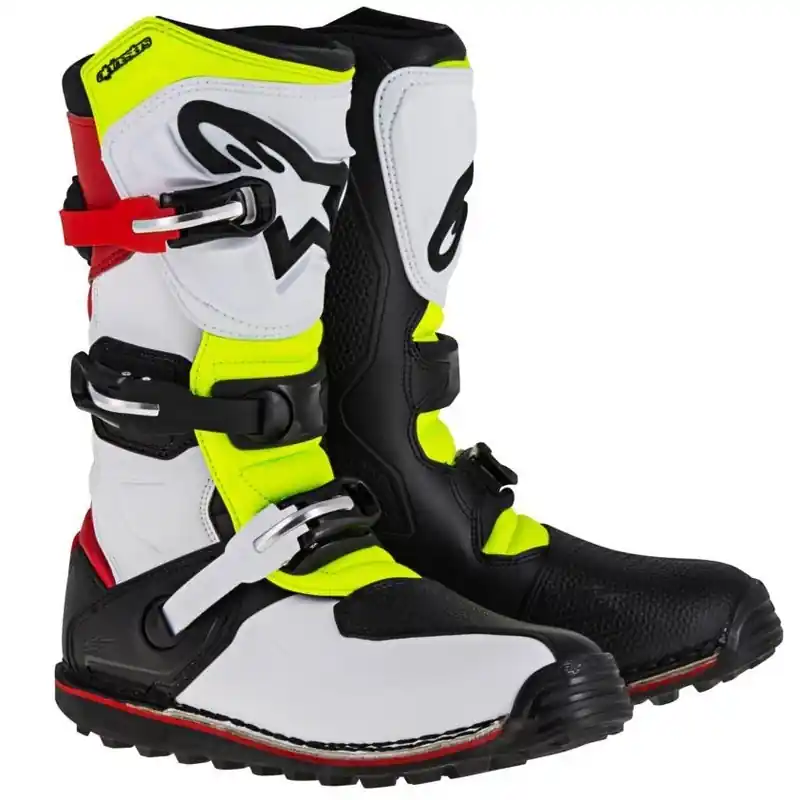 Markdown Alpinestars Tech T Trials Boot - White/Red/Fluro Yellow - 10