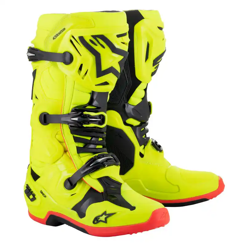 Grab Now Alpinestars Tech 10 Boot - Fluro Yellow/Black/Fluro Red - 7