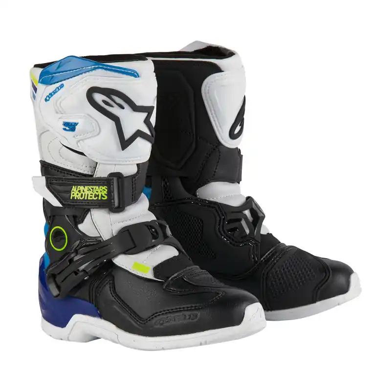 Alpinestars Tech 3S Kids Boot - White/Black/Enamel Blue - K10 Same Day Shipping