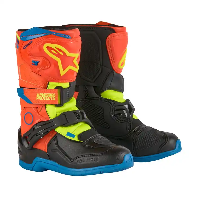 Don鈥檛 Miss Out Alpinestars Tech 3S Kids Boot - Fluro Orange/Enamel Blue/Fluro Yellow - K10