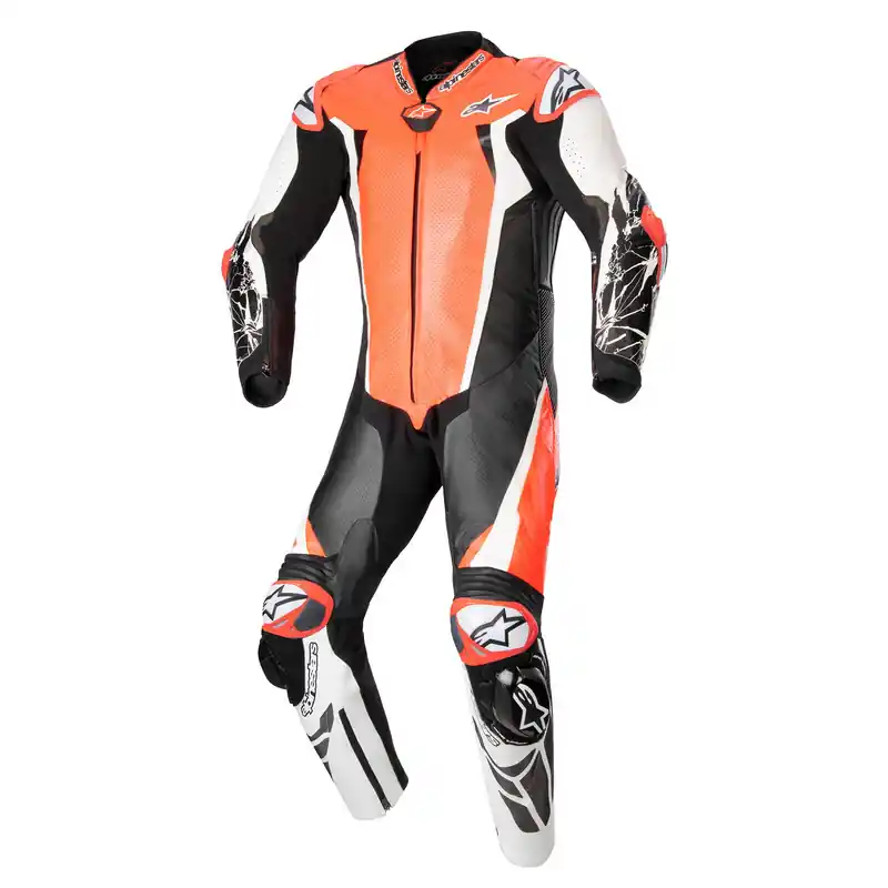 Limited Offer Alpinestars Racing Absolute V2 Suit - 1 Pce - Fluro Red/White/Black - 48