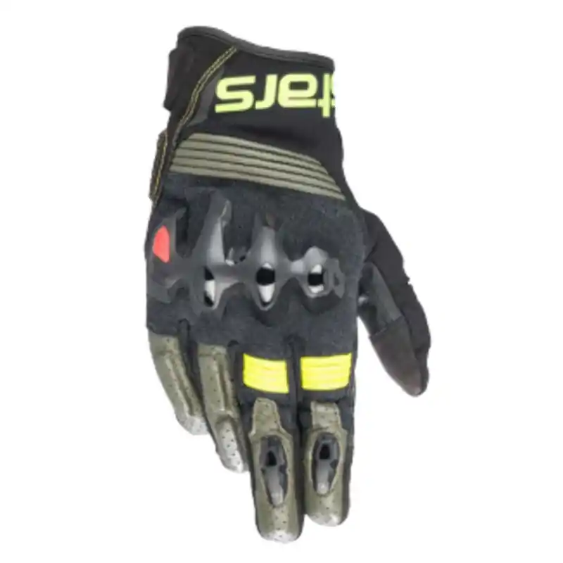 Alpinestars Halo Leather Gloves - Green/Black/Fluro Yellow - 56 Sale