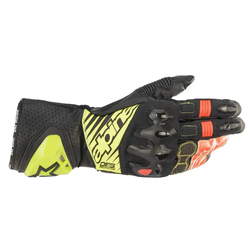 Alpinestars Gp Tech V2 Gloves - Black/Fluro Yellow/Fluro Red - 58 Modern