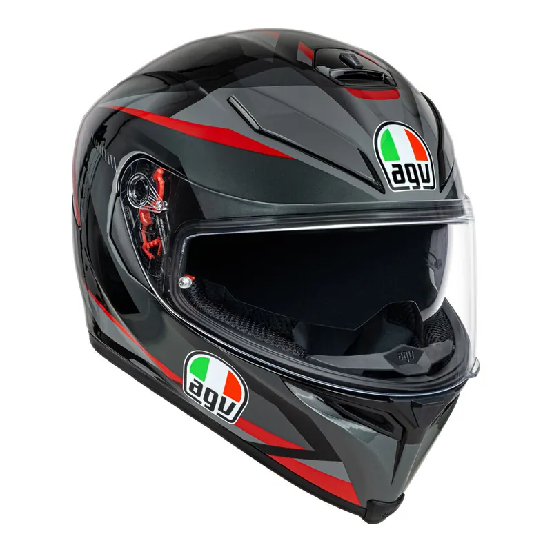 AGV K5S Plasma Helmet - Grey/Black/Red - S Money Back Guarantee