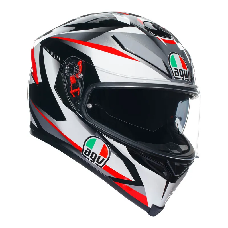 Certified AGV K5S Plasma Helmet - White/Black/Red - S