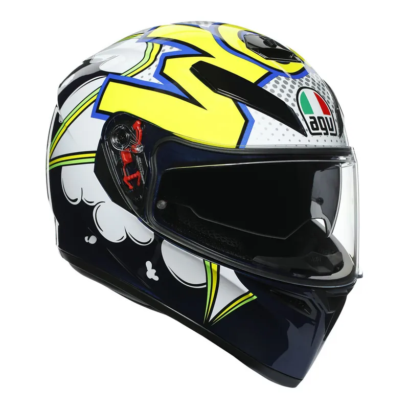 AGV K3SV Bubble Helmet - Blue/White/Fluro Yellow - MS Don鈥檛 Miss Out