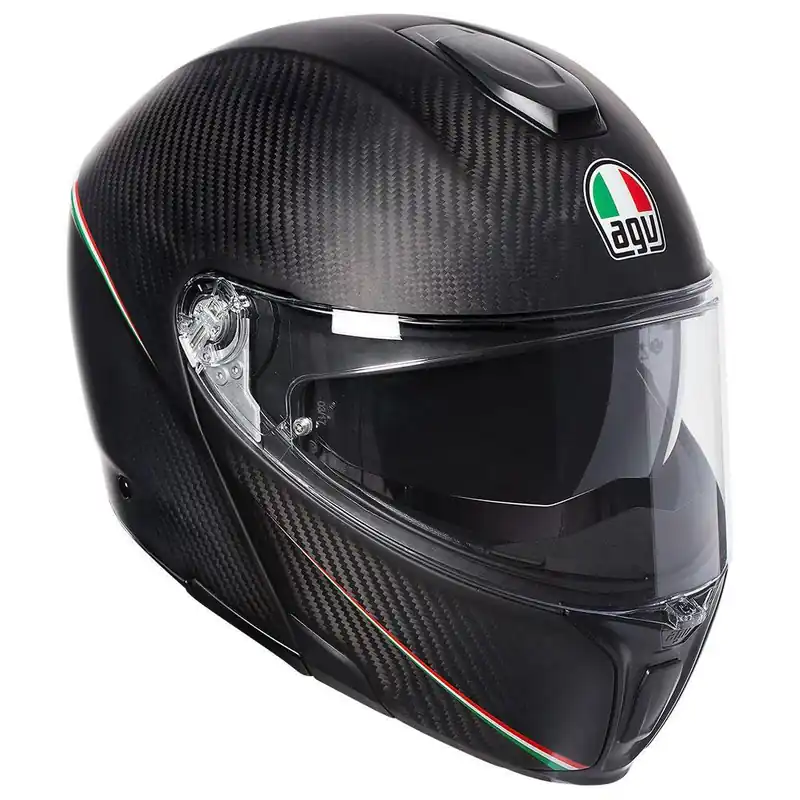 Money Back Guarantee AGV SportModular Tricolore Helmet - Matte Carbon/Italy - S