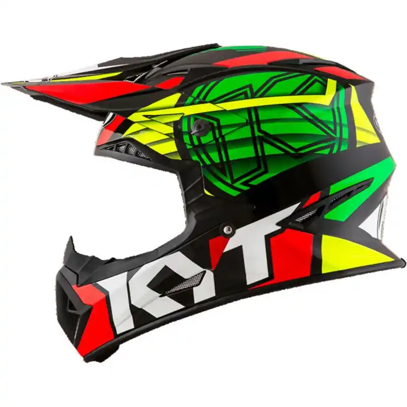KYT Jump Shot #1 Helmet - Black/Fluro Green/Yellow - S Seasonal Sale