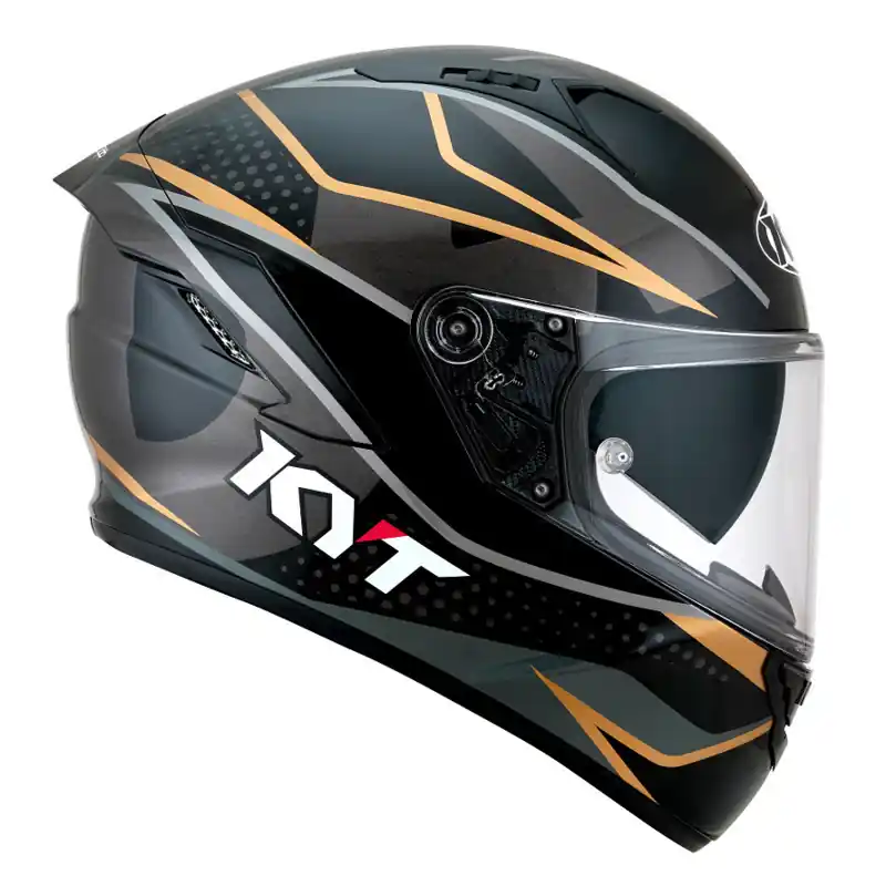 Next Day Delivery KYT NF-R Davo Replica Helmet - Black/Grey/Gold - 2XL