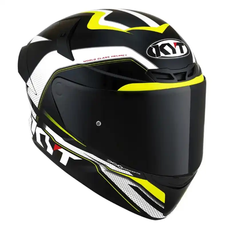 Top Rated KYT TT-Course Grand Prix Helmet - Black/Yellow - XS