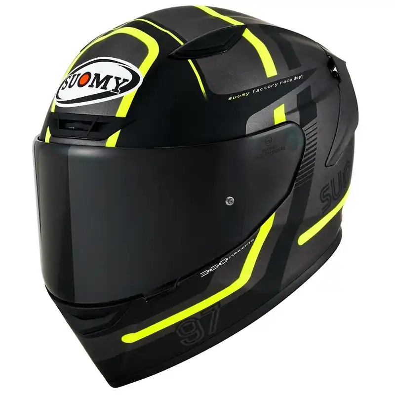 Suomy Track-1 Ninety Seven Helmet - Gunmetal/Yellow - M Premium