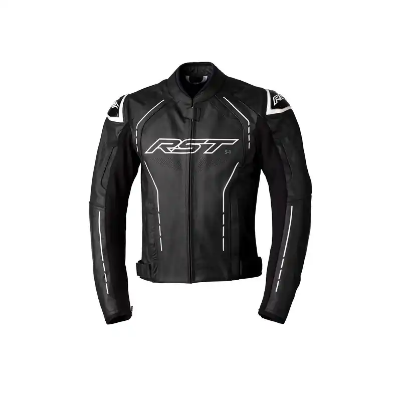 RST S-1 CE Leather Jacket - Black/White - 48 Worldwide Shipping