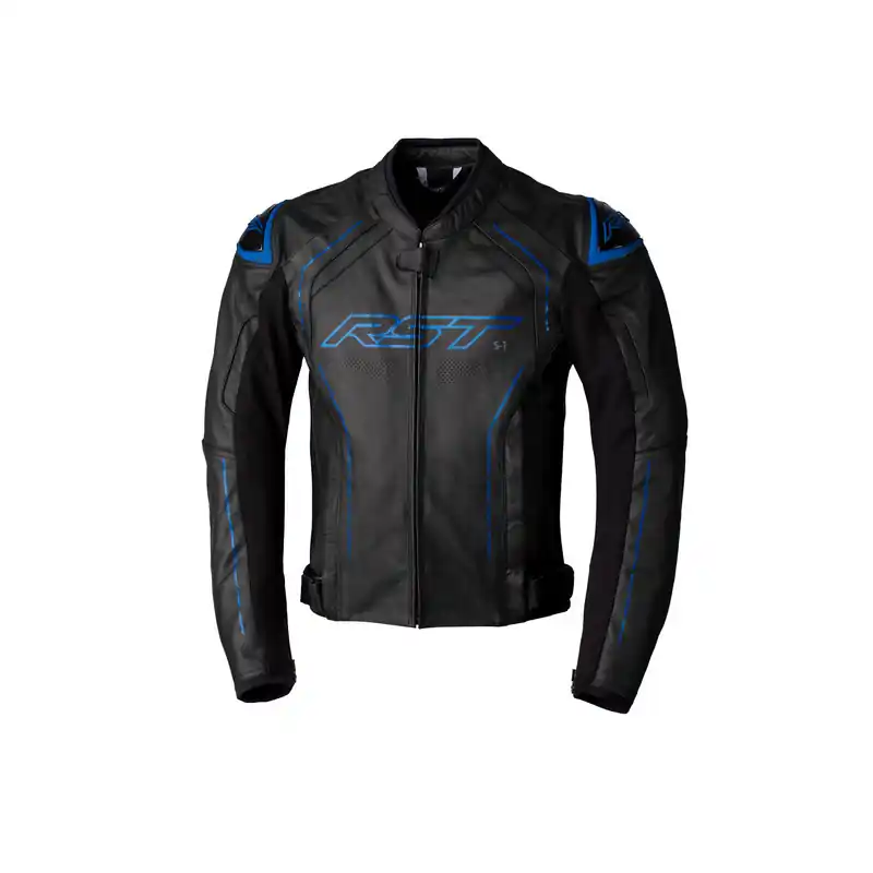 Trending RST S-1 CE Leather Jacket - Black/Grey/Blue - 50