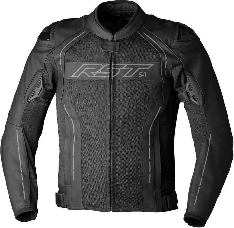 No Minimum Order RST S-1 Vented Leather/Mesh Jacket - Black - 48