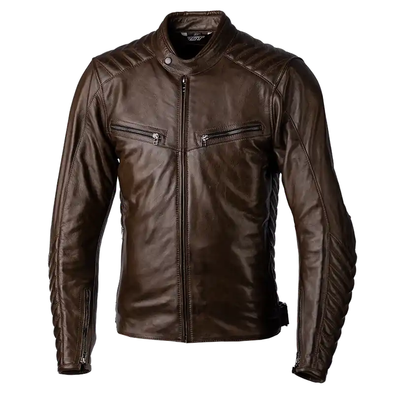 RST Roadster 3 CE Vented Leather Jacket - Brown - 50 Best Choice