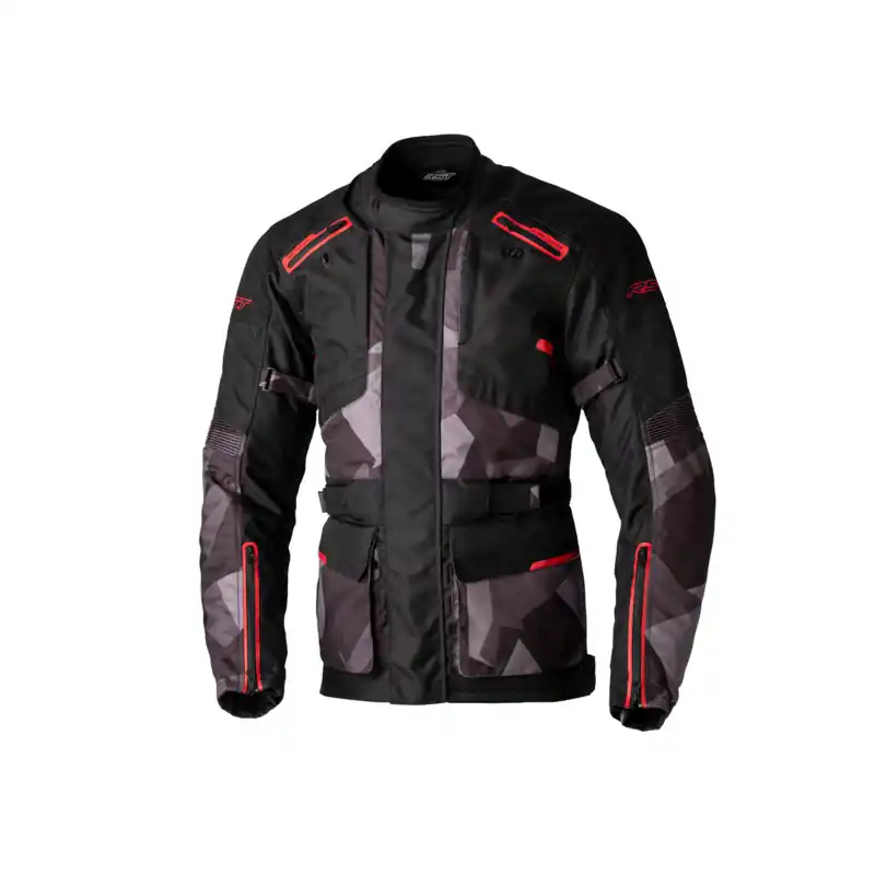 RST Endurance CE Waterproof Jacket - Black/Camo/Red - S Direct From Factory