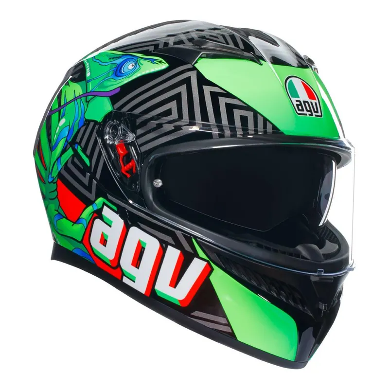 AGV K3 - KAMALEON BLACK/RED/GREEN Authentic