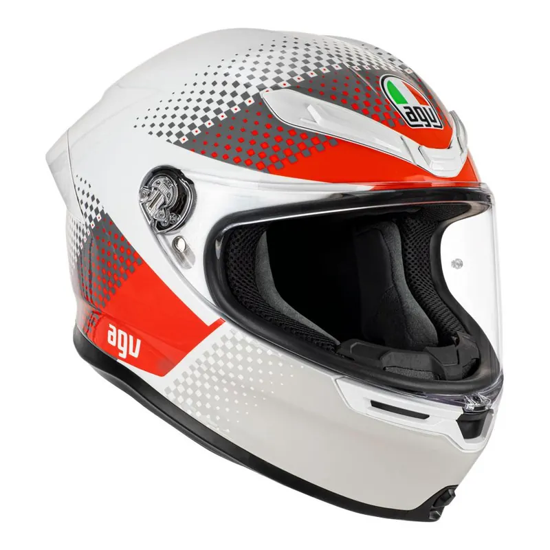 Authentic AGV K6 S - FISION WHITE/RED/LIGHT GREY
