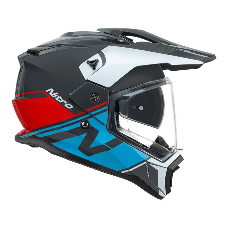NITRO MX780 ADVENTURE GLOSS GREY/LIGHT BLUE/RED/WHITE Must Have