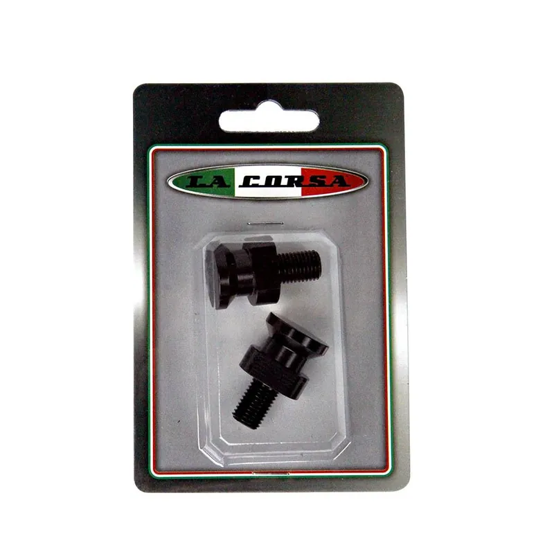Popular LA CORSA REAR STAND PICK UP KNOBS - BLACK -10MM KAWASAKI - 1.25MM PITCH