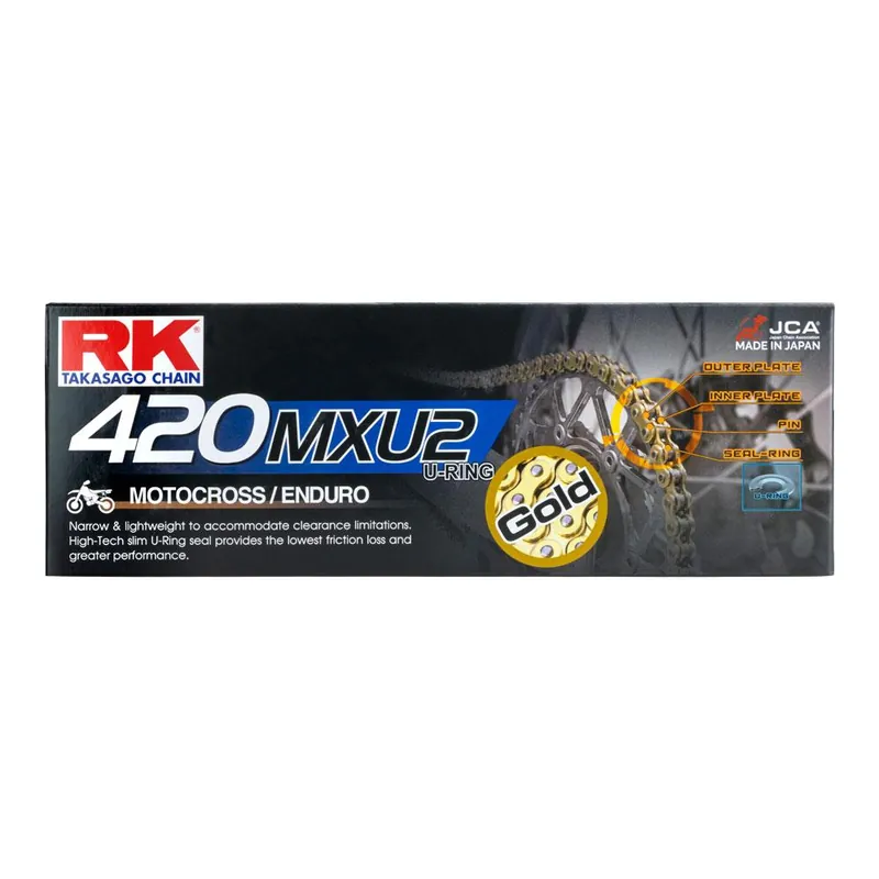 RK CHAIN 420MXU2 - 136 LINK - GOLD (U-RING) Exclusive Offer