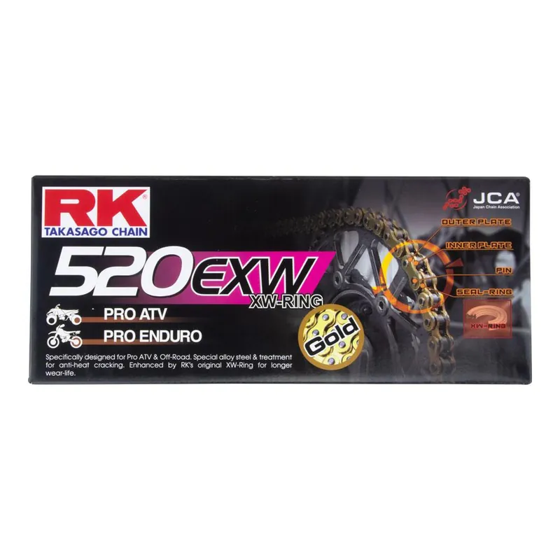 RK CHAIN 520EXW - 120 LINK - GOLD Price Cut
