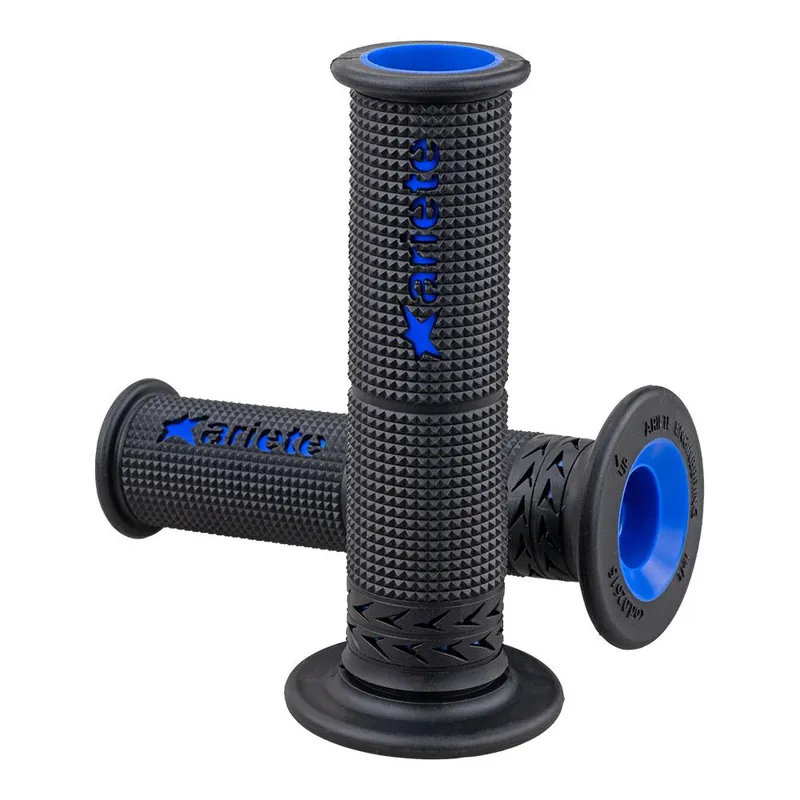 Affordable ARIETE GRIPS - ESTORIL - SBK - SOFT DUAL-COMPOUND - BLACK/BLUE - 120mm Open End