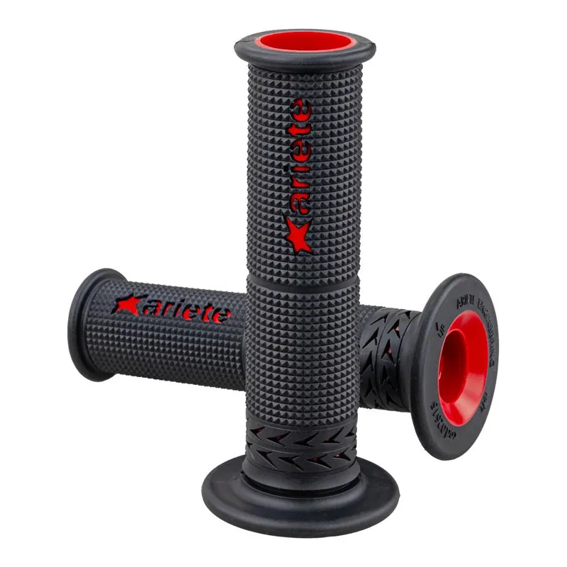 Special Offer ARIETE GRIPS - ESTORIL - SBK - SOFT DUAL-COMPOUND - BLACK/RED - 120mm Open End